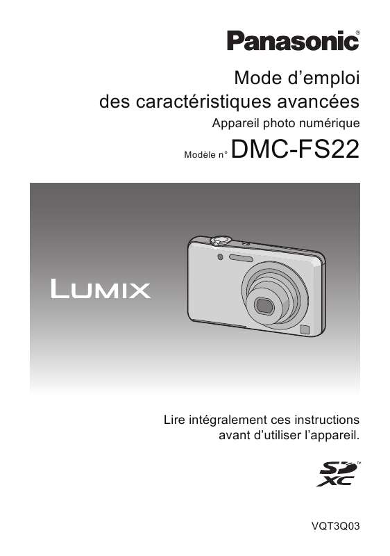 Guide utilisation PANASONIC LUMIX DMC-FS22EB  de la marque PANASONIC