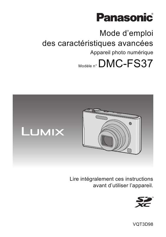 Guide utilisation PANASONIC LUMIX DMC-FS37EB  de la marque PANASONIC