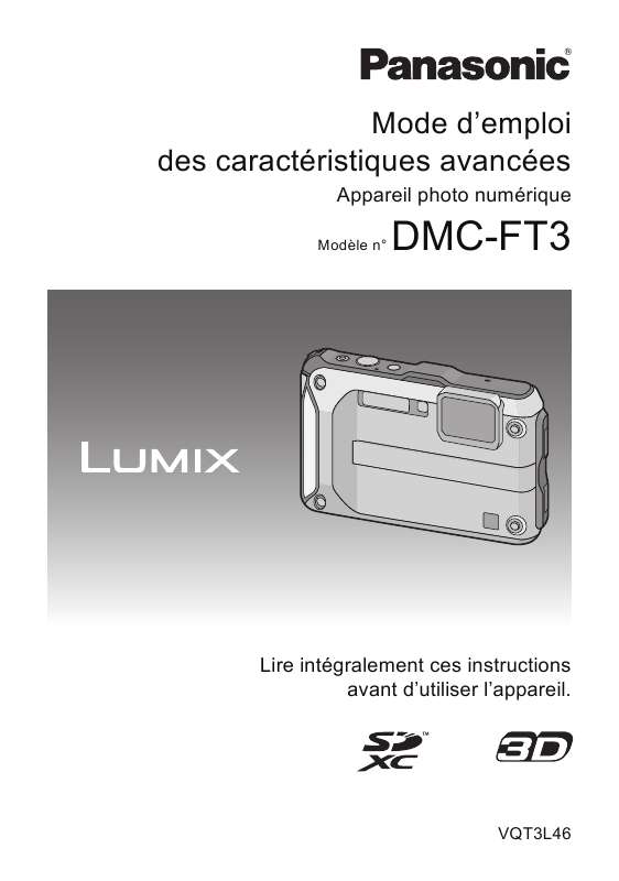 Guide utilisation PANASONIC LUMIX DMC-FT3  de la marque PANASONIC
