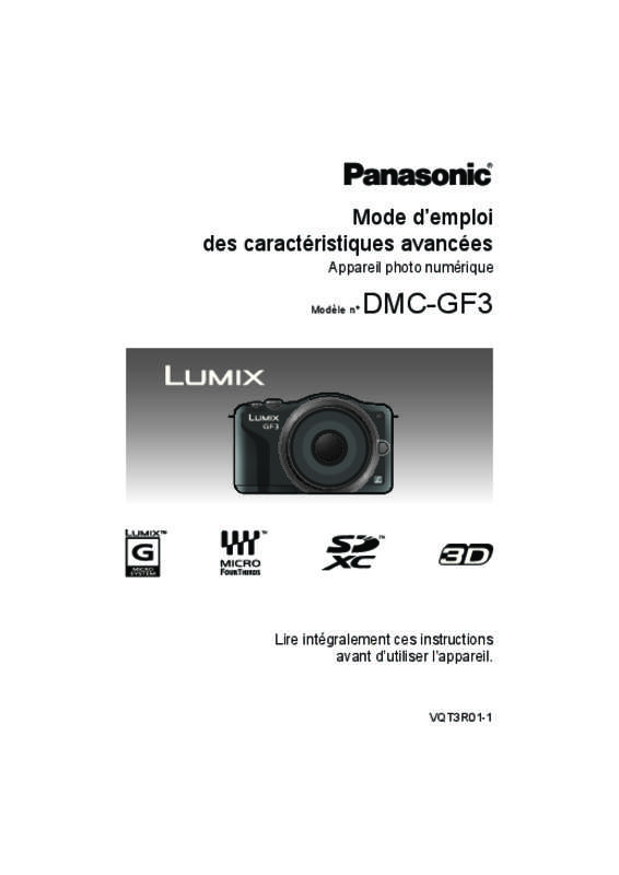Guide utilisation PANASONIC LUMIX DMC-GF3EB  de la marque PANASONIC
