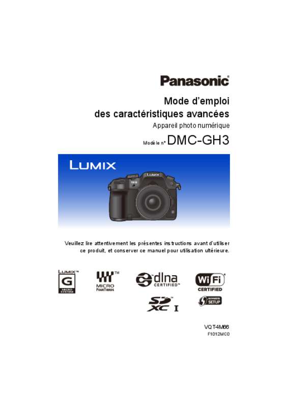 Guide utilisation PANASONIC LUMIX DMC-GH3EB  de la marque PANASONIC