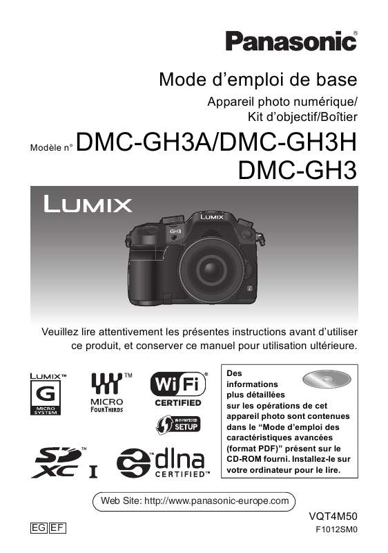 Guide utilisation PANASONIC LUMIX DMC-GH3EF  de la marque PANASONIC