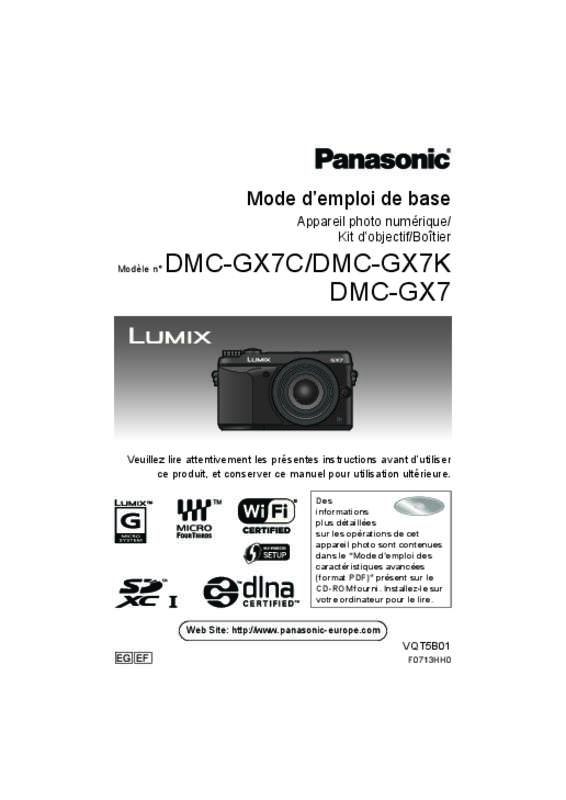 Guide utilisation PANASONIC LUMIX DMC-GX7KEG  de la marque PANASONIC