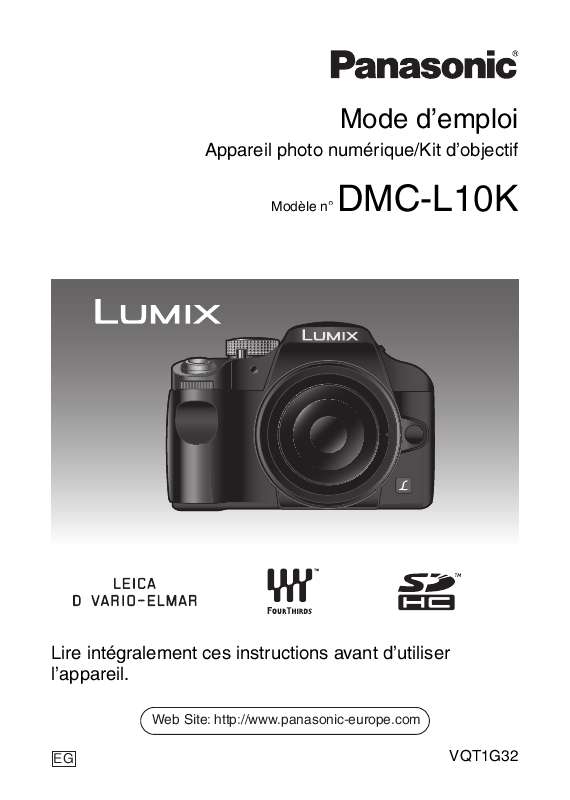Guide utilisation PANASONIC LUMIX DMC-L10K  de la marque PANASONIC