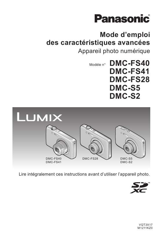Guide utilisation PANASONIC LUMIX DMC-S5  de la marque PANASONIC