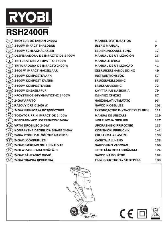 Guide utilisation  RYOBI RSH2400R  de la marque RYOBI