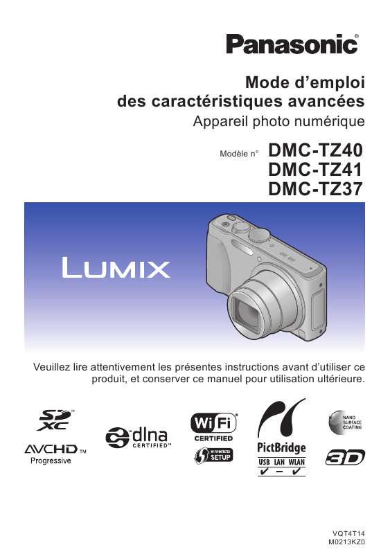 Guide utilisation PANASONIC LUMIX DMC-TZ41EC  de la marque PANASONIC