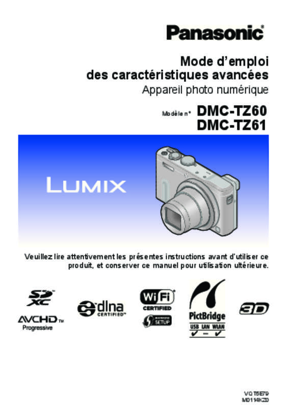 Guide utilisation PANASONIC LUMIX DMC-TZ60  de la marque PANASONIC