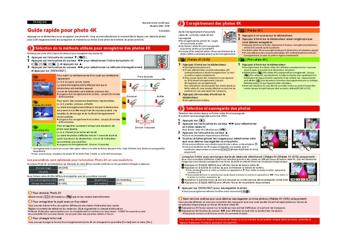 Guide utilisation PANASONIC DMC-GX8EG  de la marque PANASONIC