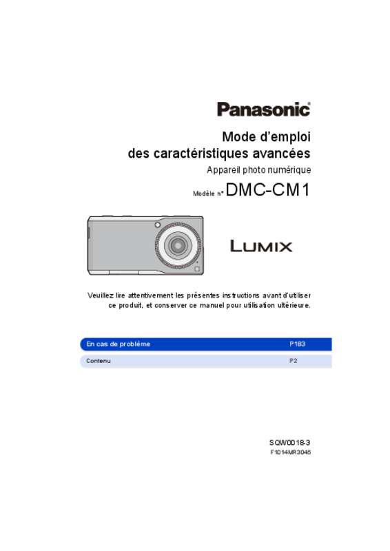 Guide utilisation PANASONIC LUMIX DMC-CM1  de la marque PANASONIC