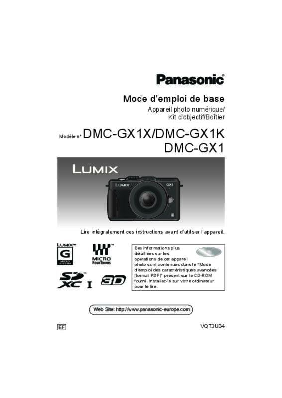 Guide utilisation PANASONIC LUMIX DMC-GX1X  de la marque PANASONIC