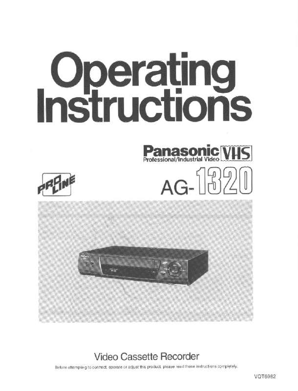 Guide utilisation PANASONIC AG-1320  de la marque PANASONIC