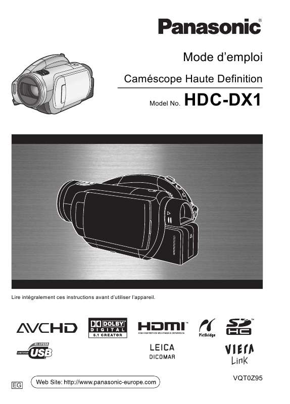 Guide utilisation PANASONIC HDC-DX1  de la marque PANASONIC