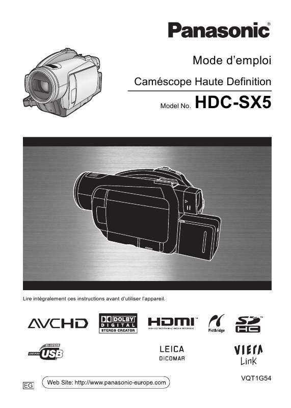 Guide utilisation PANASONIC HDC-SX5  de la marque PANASONIC