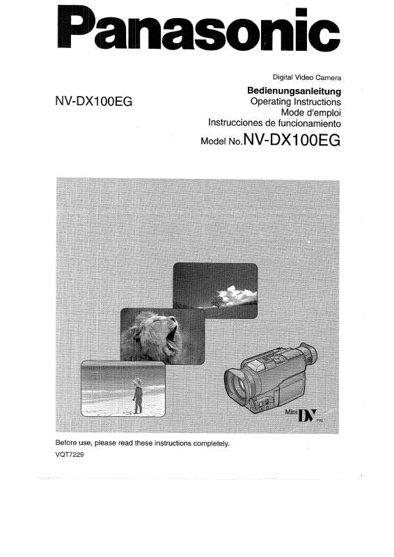 Guide utilisation PANASONIC NV-DX100EG  de la marque PANASONIC