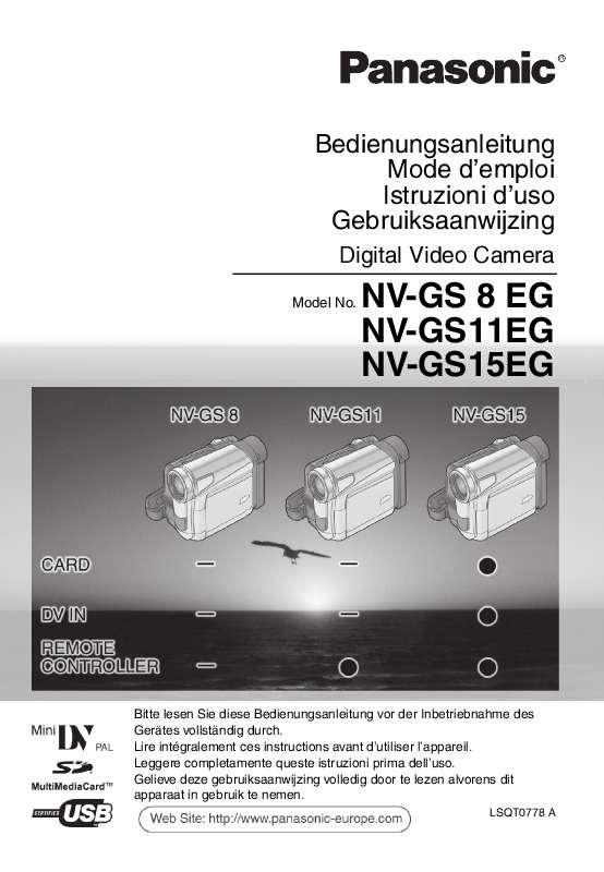 Guide utilisation PANASONIC NV-GS11EG  de la marque PANASONIC