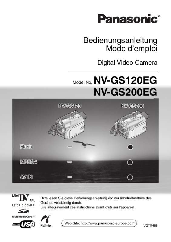 Guide utilisation PANASONIC NV-GS120EG  de la marque PANASONIC