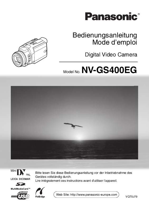 Guide utilisation PANASONIC NV-GS400EG  de la marque PANASONIC