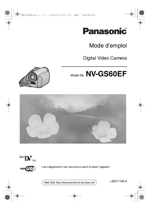 Guide utilisation PANASONIC NV-GS60EF  de la marque PANASONIC