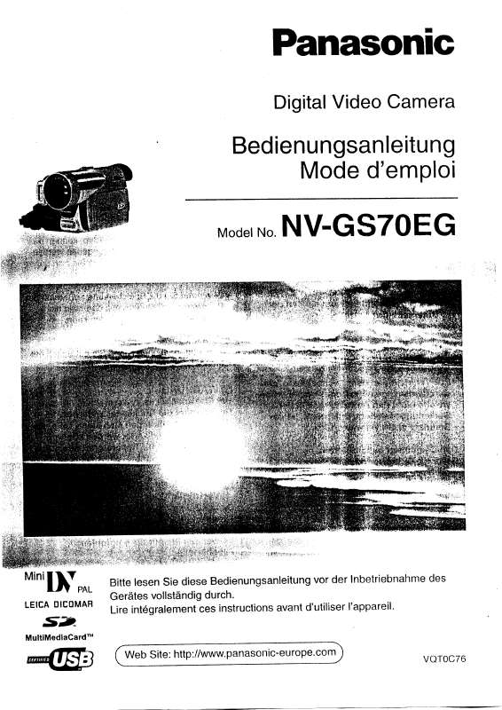 Guide utilisation PANASONIC NV-GS75  de la marque PANASONIC