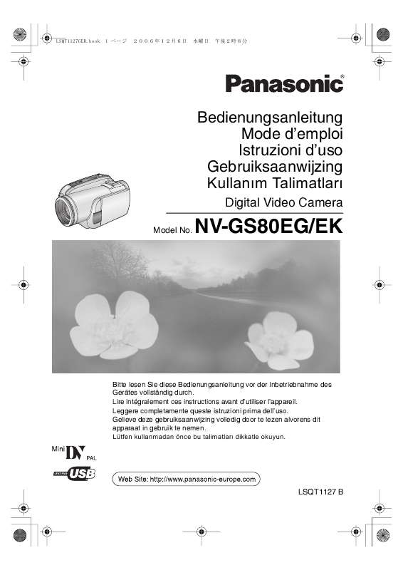 Guide utilisation PANASONIC NV-GS80EG  de la marque PANASONIC