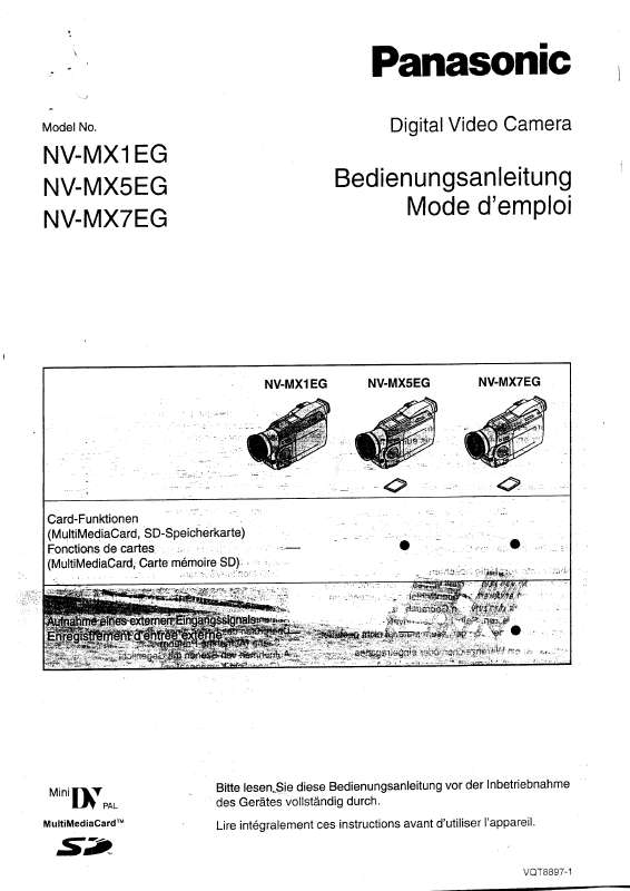 Guide utilisation PANASONIC NV-MX1EG  de la marque PANASONIC
