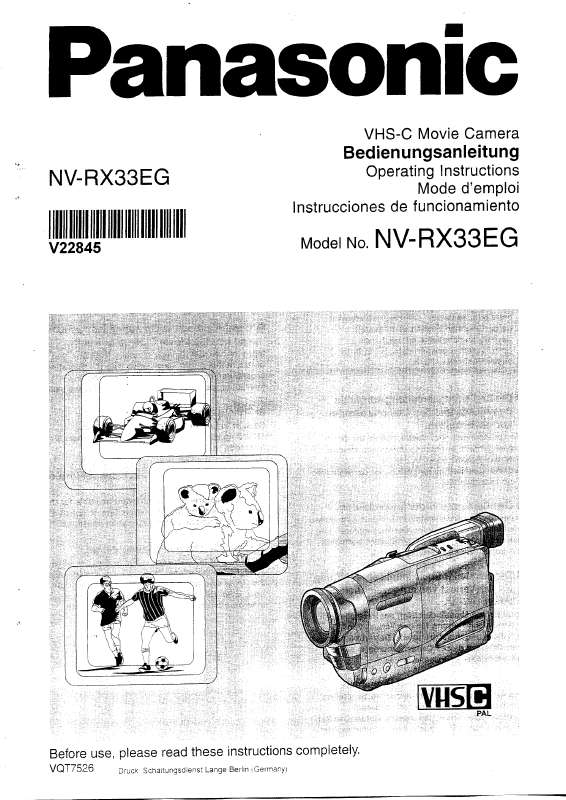 Guide utilisation PANASONIC NV-RX33EG  de la marque PANASONIC