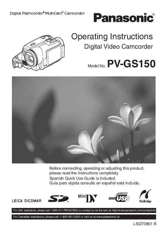 Guide utilisation PANASONIC PV-GS150  de la marque PANASONIC