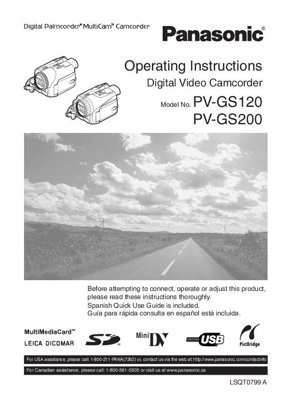 Guide utilisation PANASONIC PV-GS200  de la marque PANASONIC