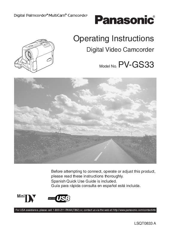 Guide utilisation PANASONIC PV-GS33PP  de la marque PANASONIC
