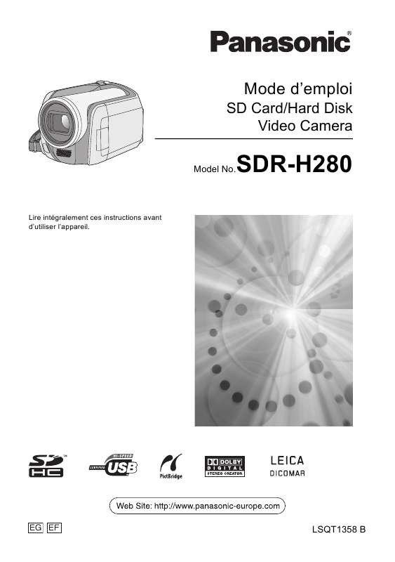 Guide utilisation PANASONIC SDR-H280  de la marque PANASONIC