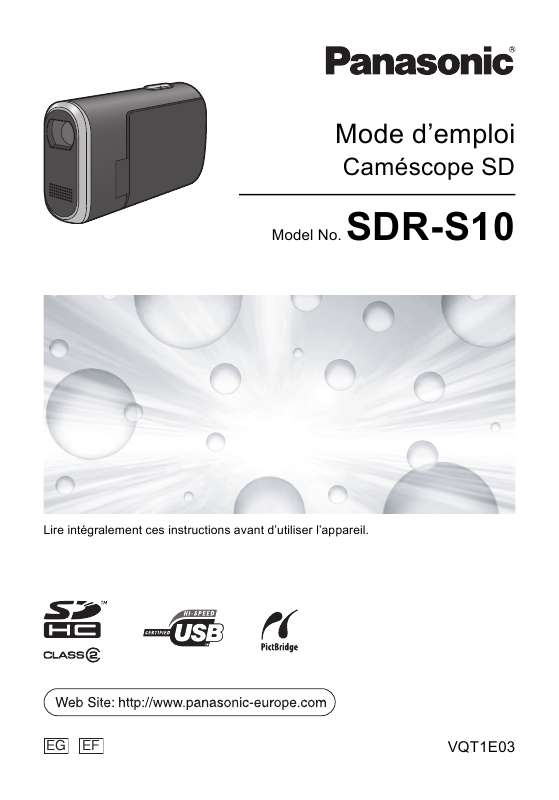 Guide utilisation PANASONIC SDR-S10  de la marque PANASONIC