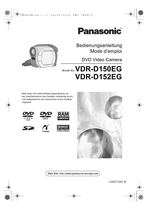 Guide utilisation PANASONIC VDR-D150EG  de la marque PANASONIC