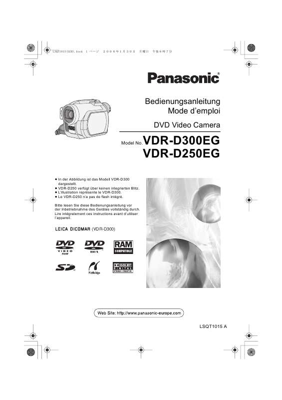 Guide utilisation PANASONIC VDR-D250EG  de la marque PANASONIC