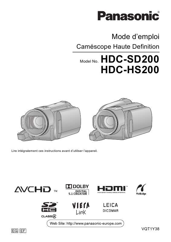Guide utilisation PANASONIC HDC-SD200  de la marque PANASONIC