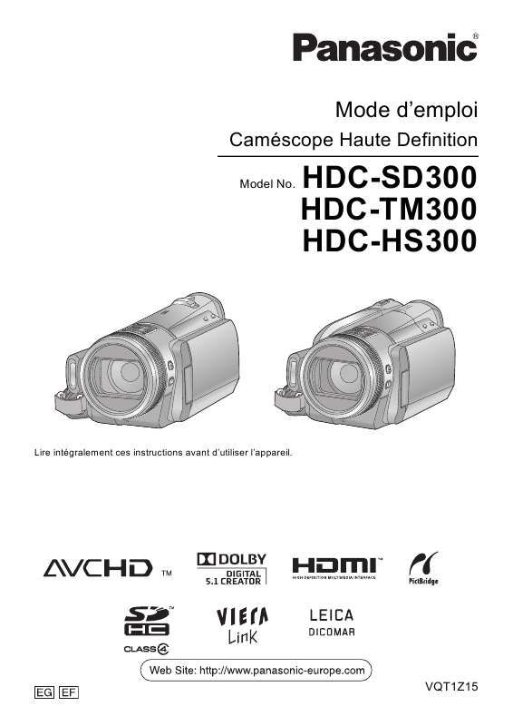Guide utilisation PANASONIC HDC-SD300  de la marque PANASONIC