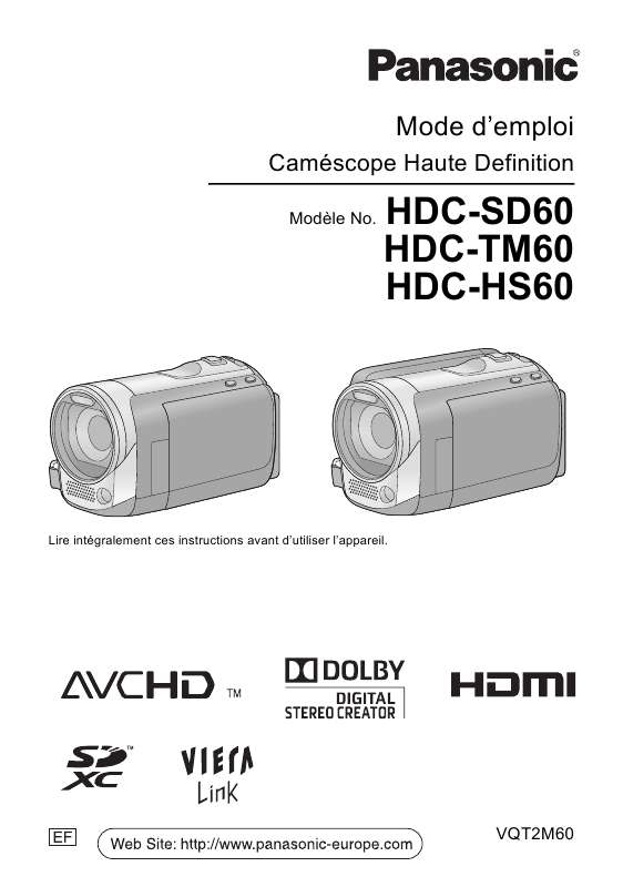 Guide utilisation PANASONIC HDC-SD60  de la marque PANASONIC