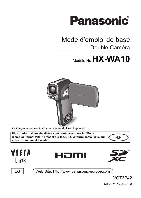 Guide utilisation PANASONIC HX-WA10  de la marque PANASONIC