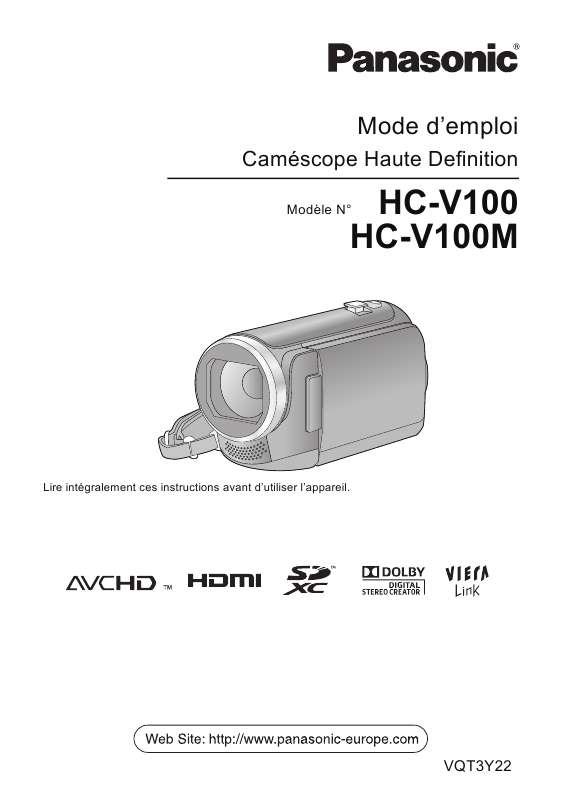Guide utilisation PANASONIC HC-V100  de la marque PANASONIC