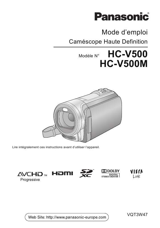 Guide utilisation PANASONIC HC-V500  de la marque PANASONIC