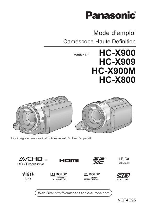 Guide utilisation PANASONIC HC-X900  de la marque PANASONIC