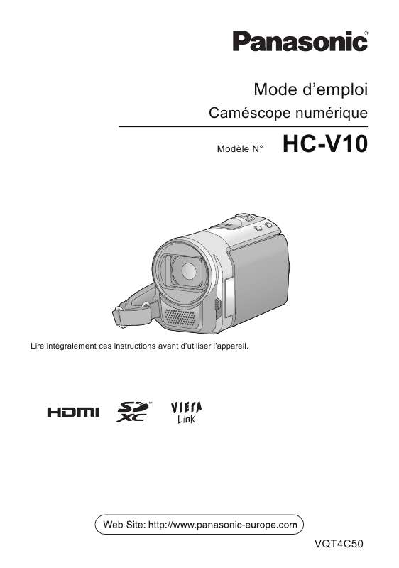 Guide utilisation PANASONIC HC-V10  de la marque PANASONIC
