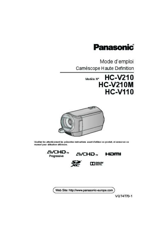 Guide utilisation PANASONIC HC-V110EF-K  de la marque PANASONIC