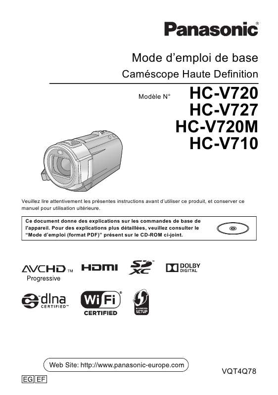 Guide utilisation PANASONIC HC-V710  de la marque PANASONIC