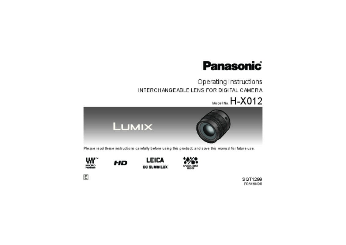 Guide utilisation PANASONIC HX012E  de la marque PANASONIC