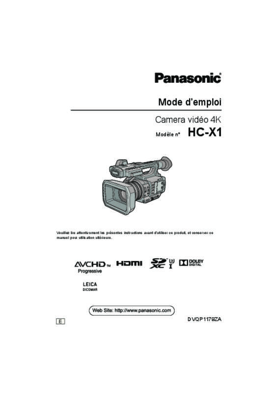 Guide utilisation PANASONIC HC-X1E  de la marque PANASONIC