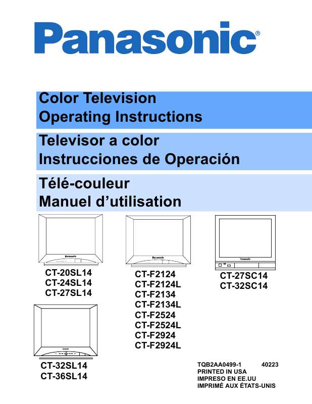 Guide utilisation PANASONIC CT-20SL14  de la marque PANASONIC