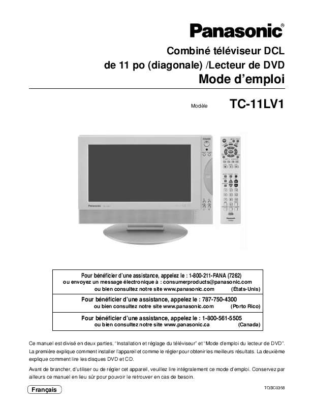 Guide utilisation PANASONIC TC-11LV1  de la marque PANASONIC