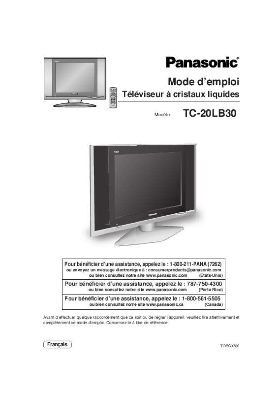 Guide utilisation PANASONIC TC-20LB30  de la marque PANASONIC