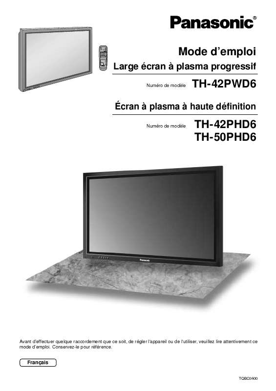 Guide utilisation PANASONIC TH-42PHD6EX  de la marque PANASONIC